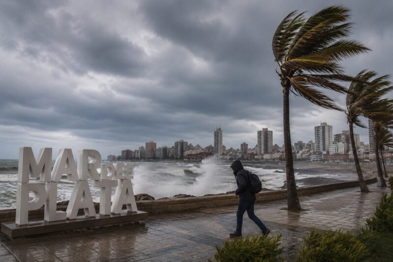 Pronostican un martes con fuertes ráfagas de viento en Mar del Plata