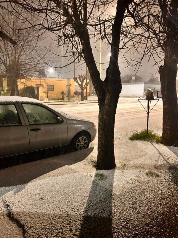 Bahía Blanca quedó cubierta de blanco por una intensa caída de graupel: no fue nieve